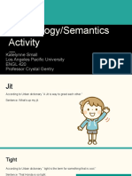 Morphology Semantics Activity