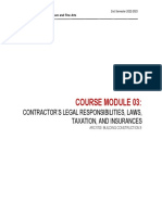 Course Module 03:: Contractor'S Legal Responsibilities, Laws, Taxation, and Insurances