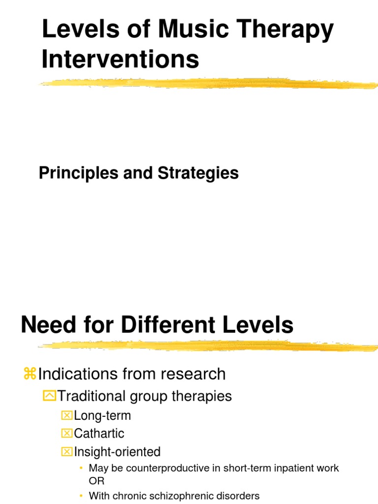 Levels of Music Therapy Interventions: Principles and Strategies | PDF ...