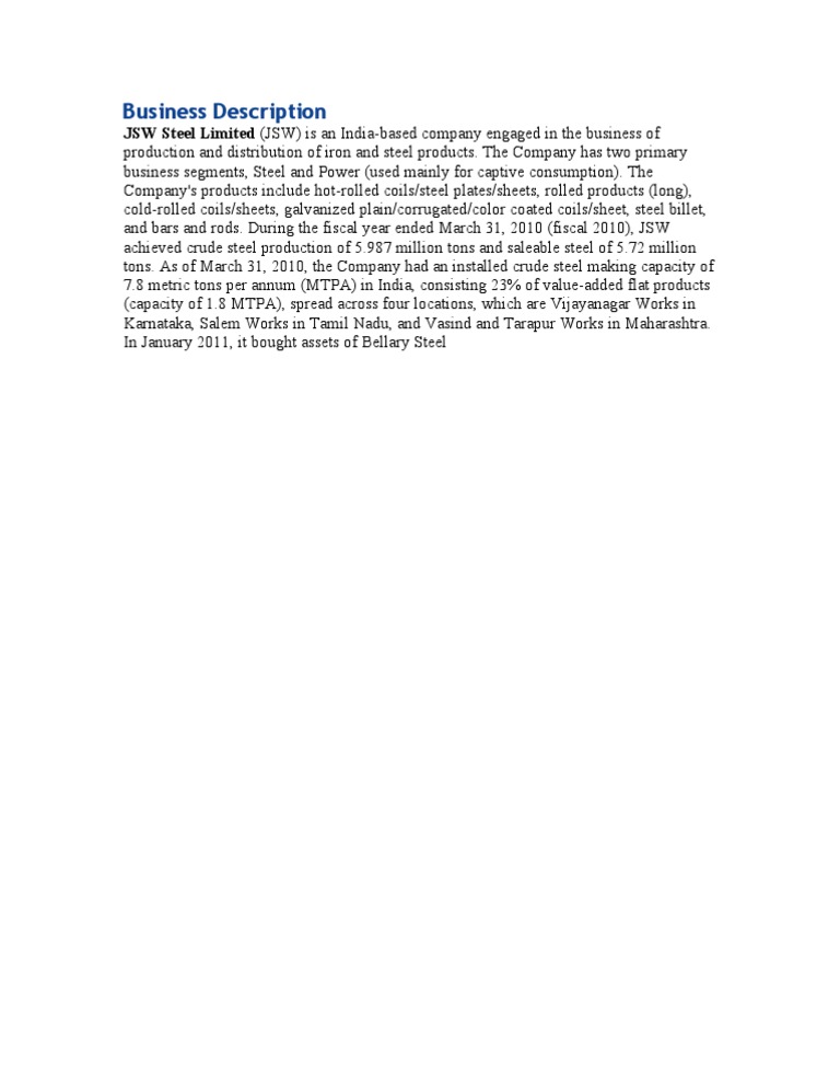 Business Description | PDF | Technology & Engineering