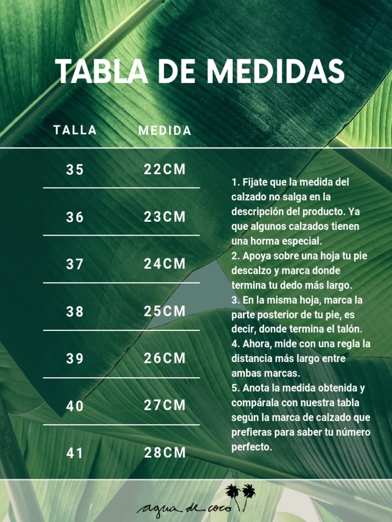 Guía de Tallas de Calzado | PDF | Hogar, jardinería y bricolaje
