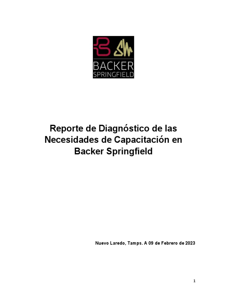 Reporte de Diagnóstico de Las Necesidades de Capacitación en Backer ...