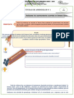 Actividad de Aprendizaje #2: Analizamos Los Acontecimientos Ocurridos en Semana Santa