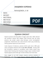 Manajemen Koperasi Unsur-Unsur Manajemen, 6 M MAN Money Material Method Mechine Market