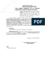 Señor Fiscal Del Primer Despacho de La Fiscalia Provincial Anticorrupcion - Distrito Fiscal de Ucayali