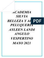 Academia Silvia Belleza Y Alta Peluquería Ayleen Landi Angulo Vespertino MAYO 2021