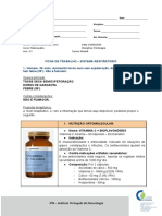 Ficha de Trabalho Sistema Respiratório