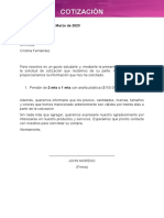 Carta de Cotizacion