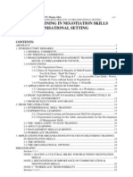 Dispute Resolution: Issues in Training in Negotiation Skills For An Organisational Setting