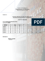 Department of Education: School Report On The Test Results of The Regionaldiagnostic Assessment School Year 2022-2023