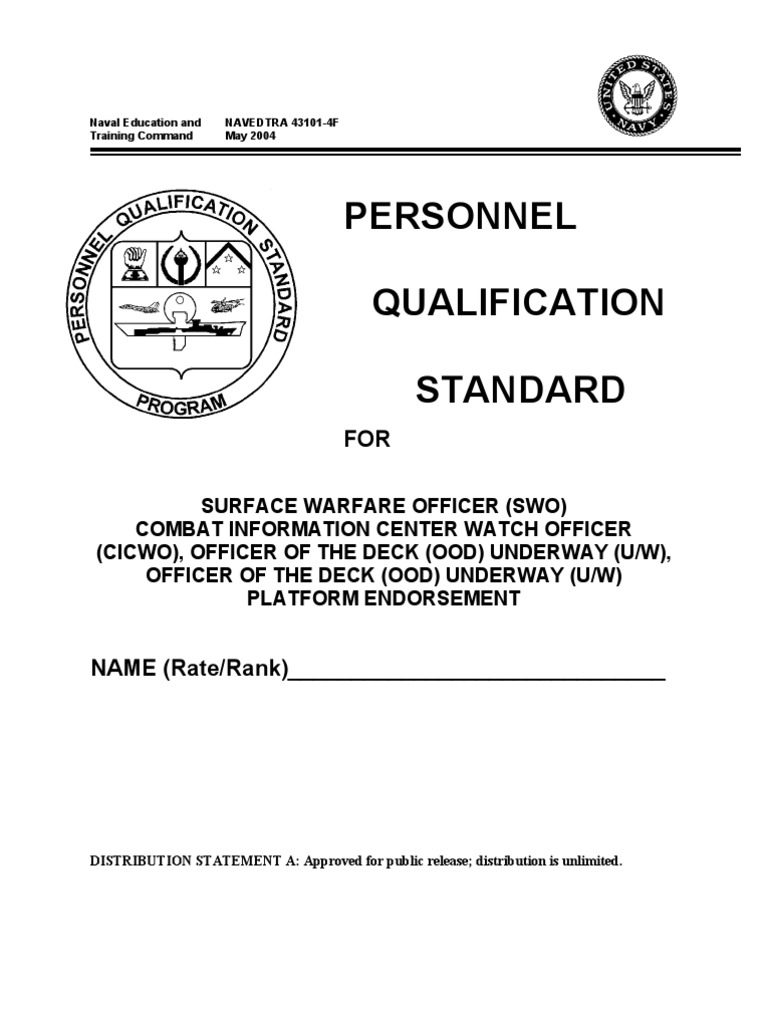 SWO CIC Watch Officer Qualification Guide | PDF | Electronic Warfare ...