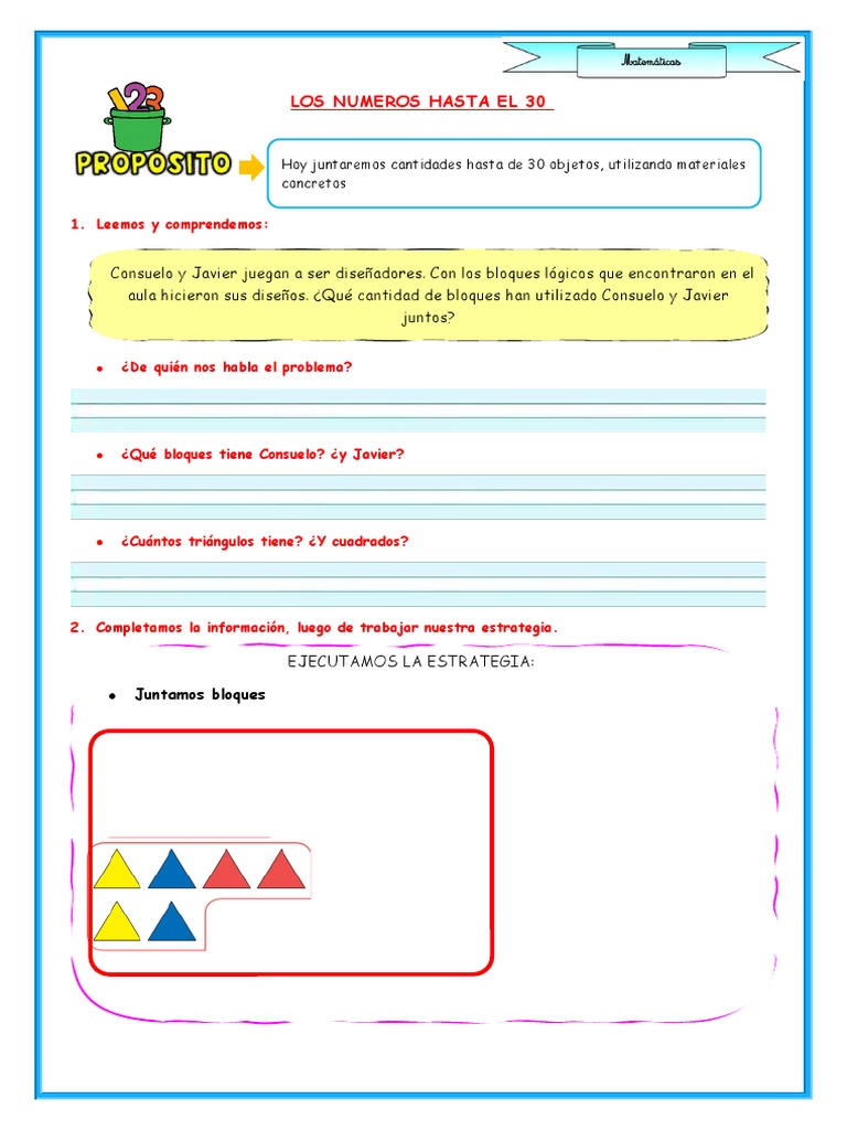 2º E2 S2 Ficha D2 Mat Los Nùmeros Hasta El 30 | PDF