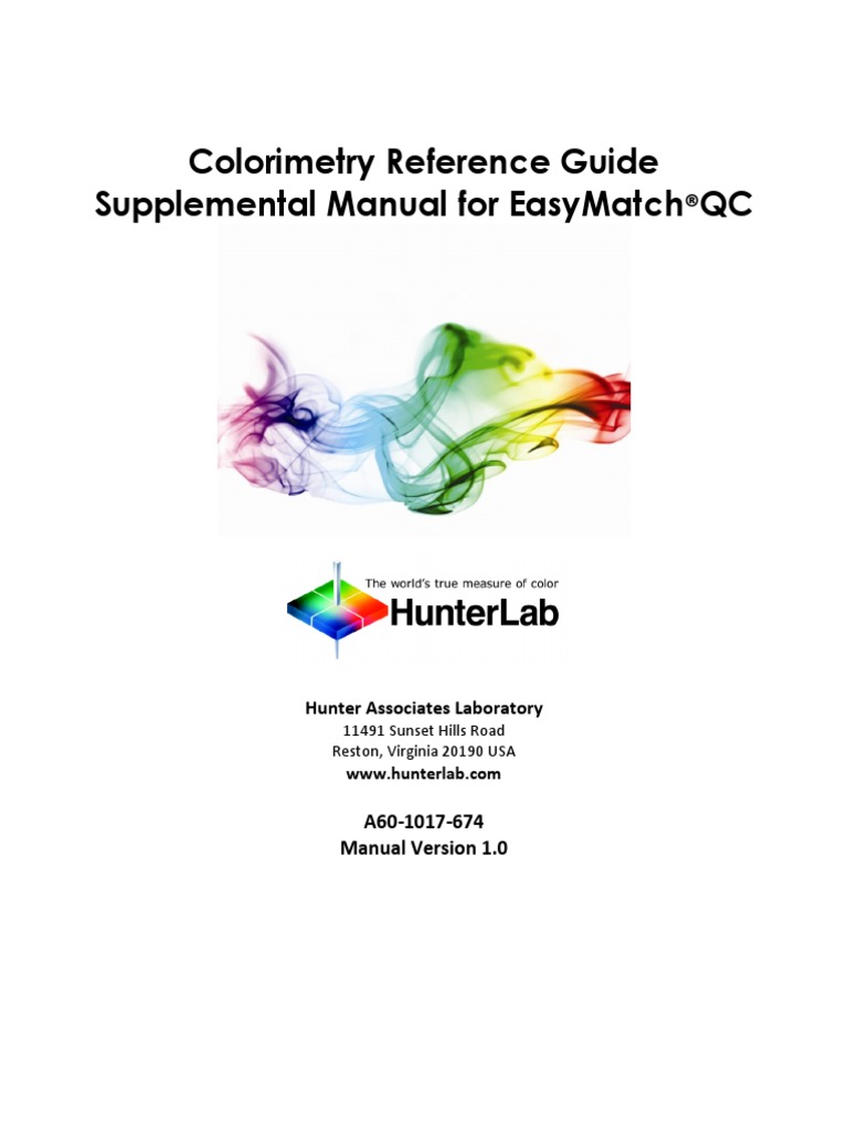 Colorimetry Reference Guide Supplemental Manual For Easymatch QC PDF