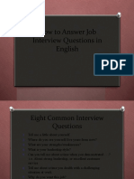 How To Answer Job Interview Questions in English