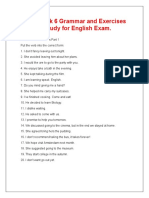 Homework 6 Grammar and Exercises To Study For English Exam