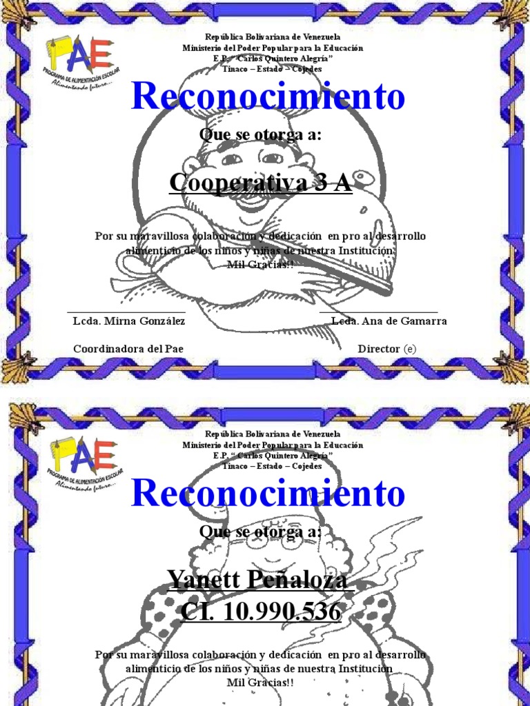 Certificado PAE Online de Reconocimiento | PDF