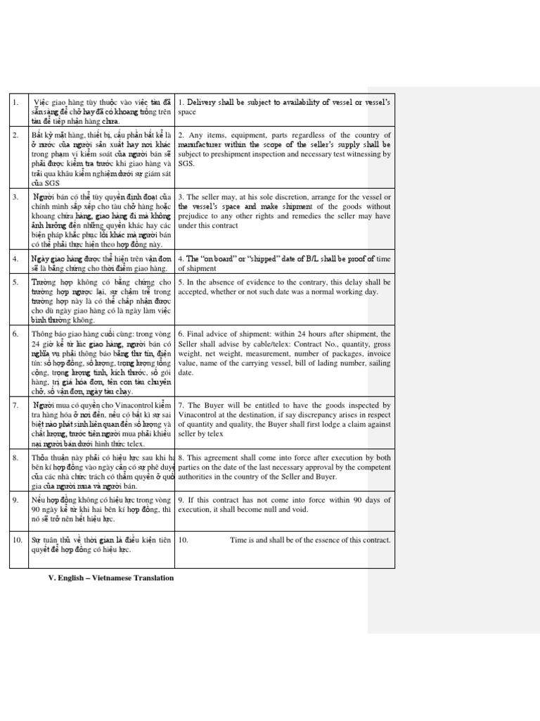 V. English - Vietnamese Translation | PDF
