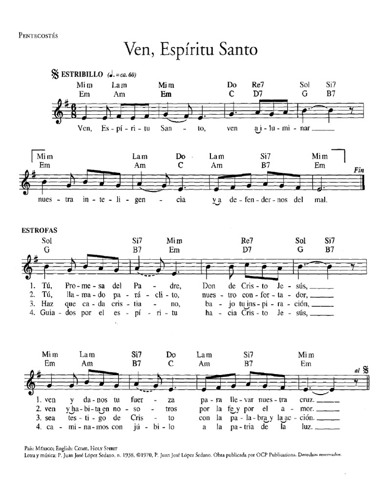 Ven Espiritu Santo A Iluminar PDF