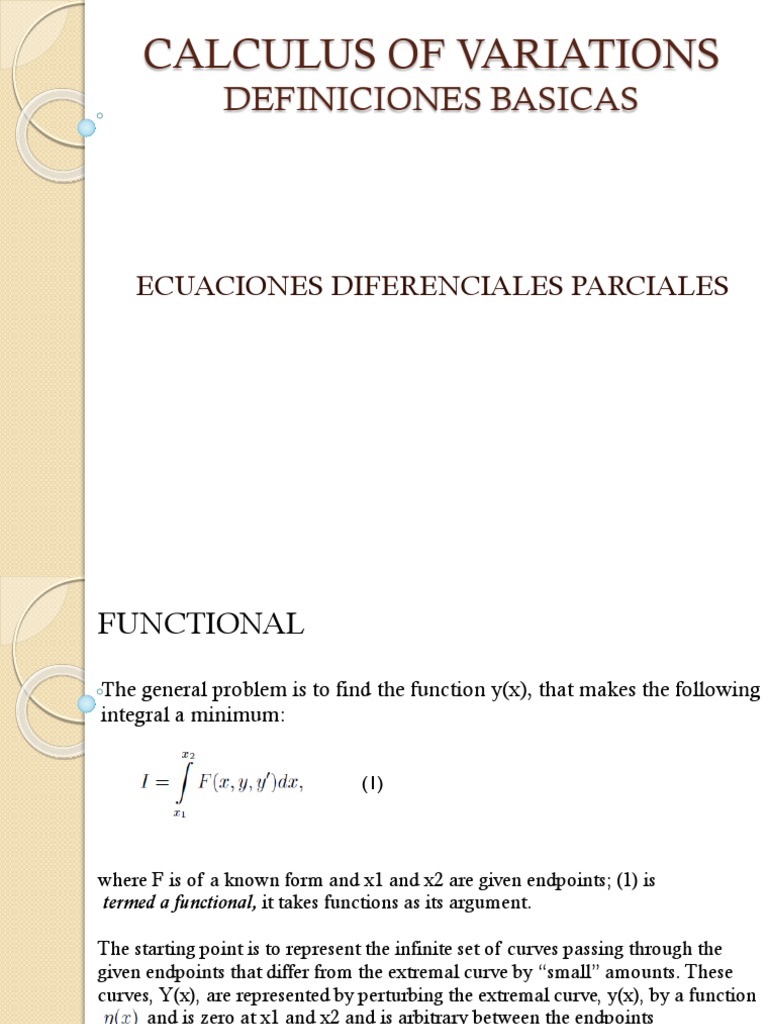 Calculus of Variations PDF Integral EulerLagrange Equation