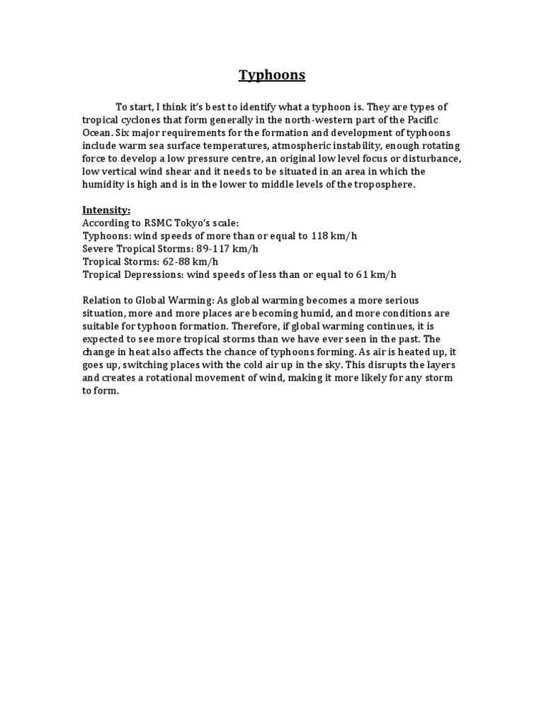 Understanding Typhoons and Global Warming | PDF