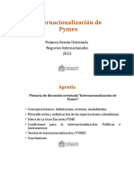 Internacionalización de Pymes: Primera Sesión Orientada Negóciós Internaciónales 2023