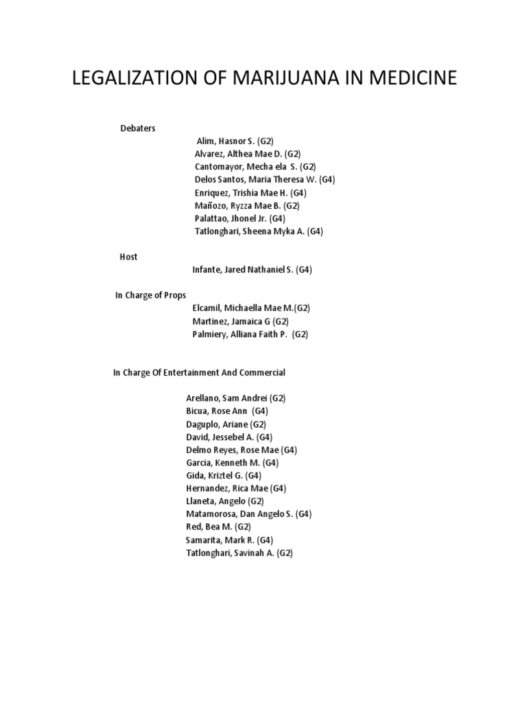 11 ABM Debate Script | PDF | Medical Cannabis | Cannabis (Drug)
