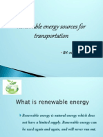 Renewable Energy Sources For Transportation