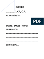 Centro Clinico La Isabelica, C.A.: FECHA: 26/02/2022