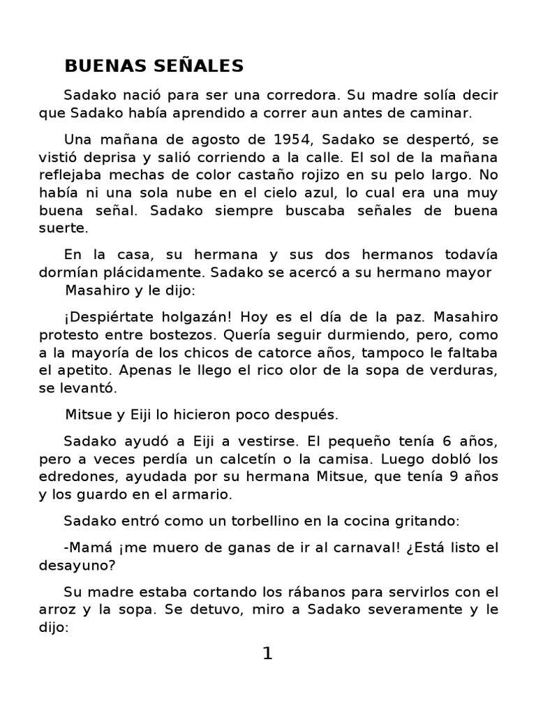 Sadako y Las Mil Grullas | PDF