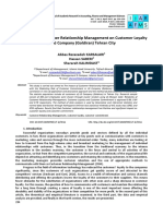 The Impact of Customer Relationship Management On Customer Loyalty in LG Company (Goldiran) Tehran City