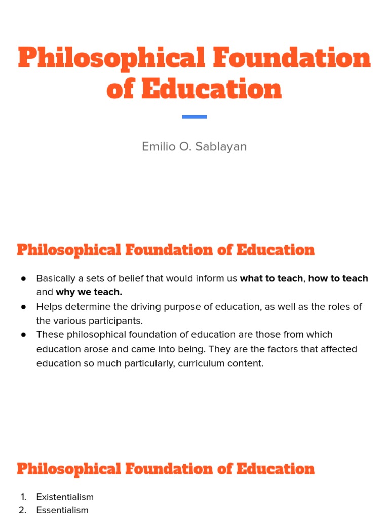 Philosophical Foundations of Education | PDF | Constructivism ...