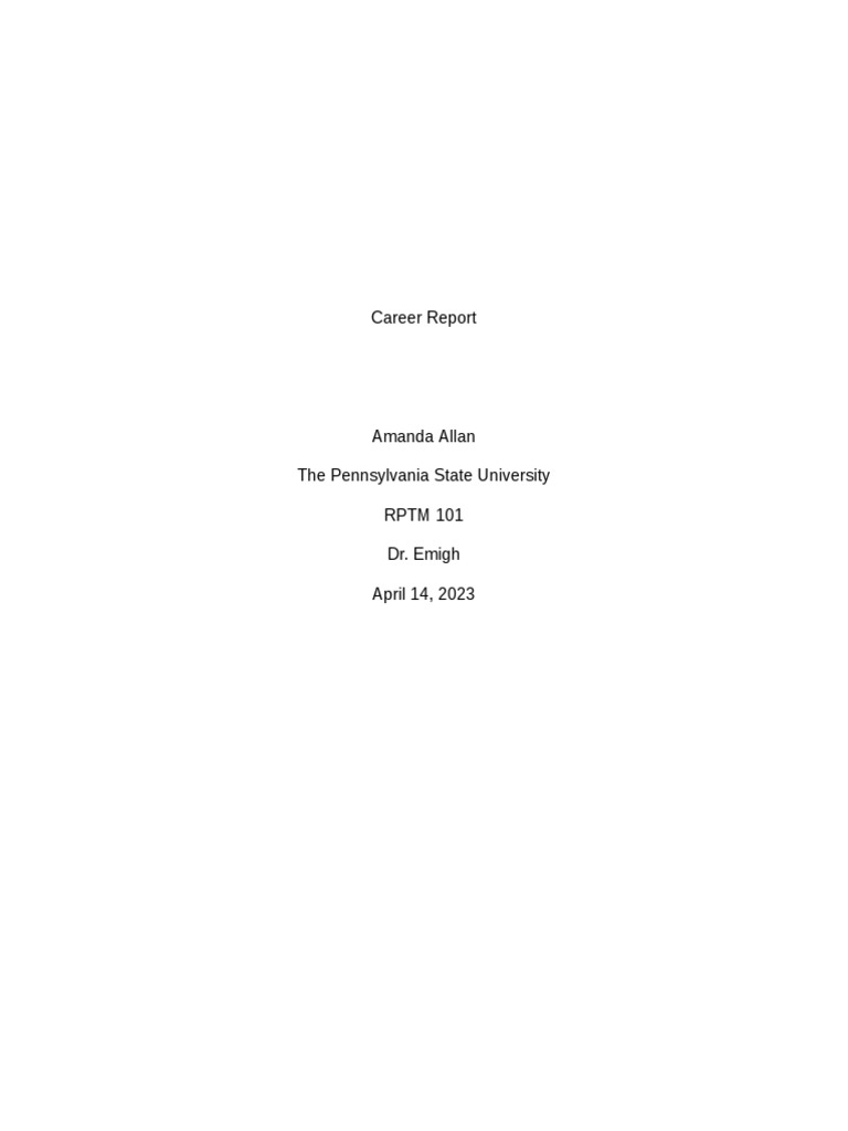 Career Report PDF