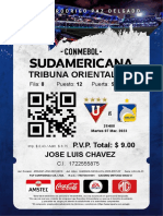 Tribuna Oriental (D) : Jose Luis Chavez P.V.P. Total: $ 9.00
