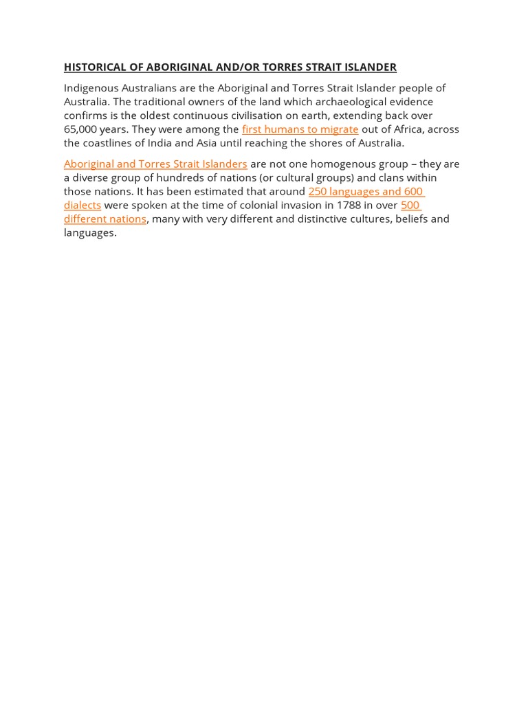 Aboriginal and Torres Strait Islander History | PDF