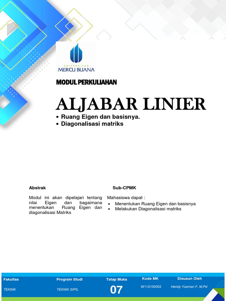 Diagonalisasi Matriks dalam Aljabar Linier | PDF