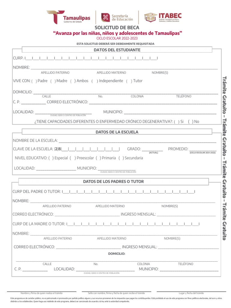 Solicitud Beca Avanza 2025 PDF