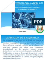 Universidad Publica de El Alto: Asignatura:Química General Y Bioquímica Tema: Bases de La Bioquimica