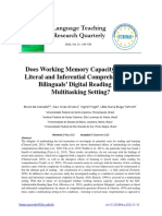 Does Working Memory Capacity Predict Literal and Inferential Comprehension of Bilinguals' Digital Reading in A Multitasking Setting?