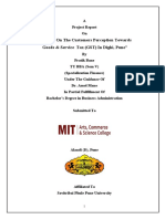 Study On The Customers Perception Towards Goods & Service Tax (GST) in Dighi, Pune