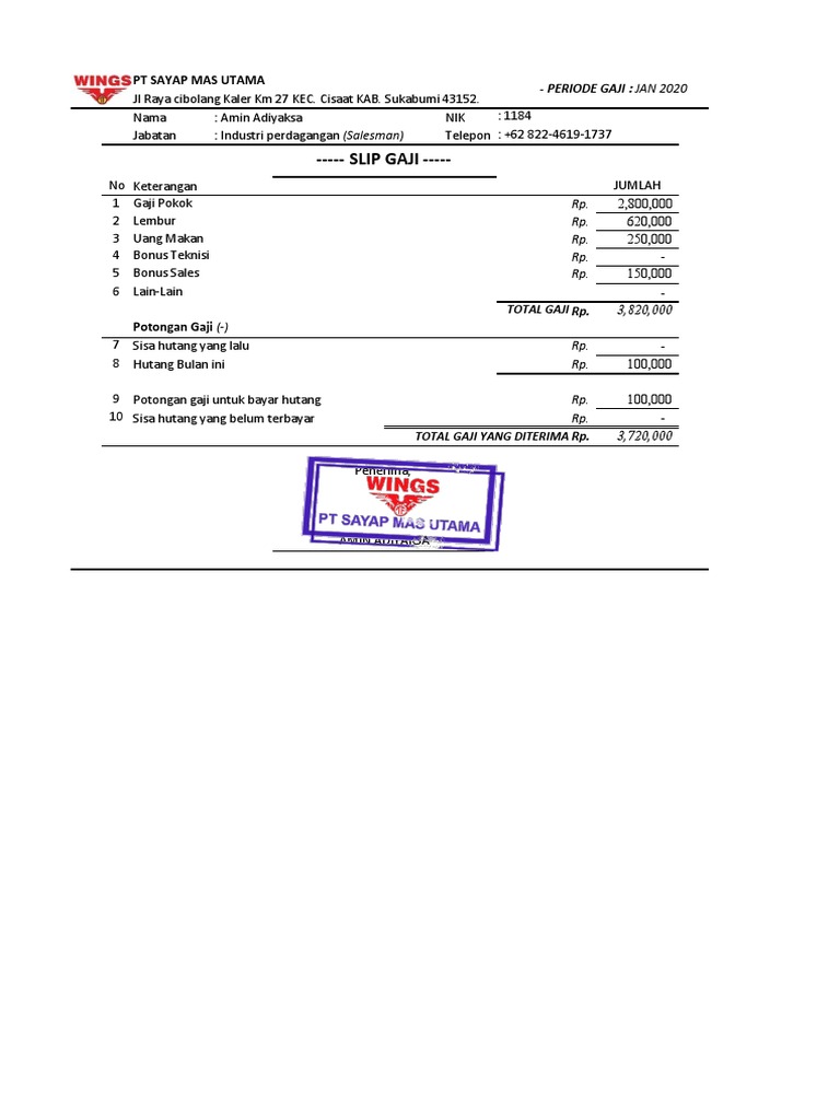 SLIP GAJI PT WINGS (FAHMI) PDF