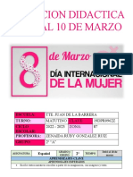 Planecion Didactica Del 6 Al 10 de Marzo: Escuela: Turno: Ciclo Escolar: Profesora: Zenaida Ruby Gonzalez Ruiz Grupo