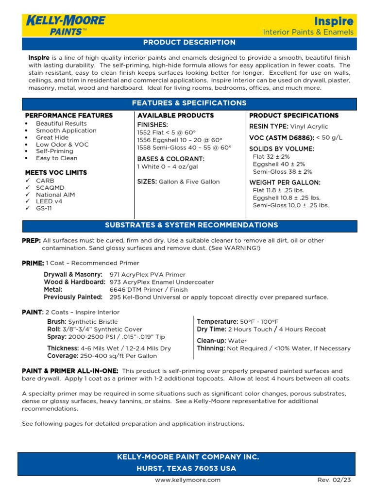 Inspire Interior Tds PDF