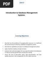 Introduction To Database Management Systems: Unit 3