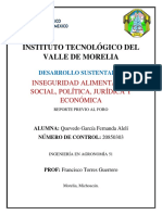 Instituto Tecnológico Del Valle de Morelia: Inseguridad Alimentaria, Social, Política, Jurídica Y Económica