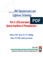 Elec6063 Optoelectronics and Lightwave Technology: Part 2: Leds and Lasers - 3 Optical Amplifiers & Photodetectors