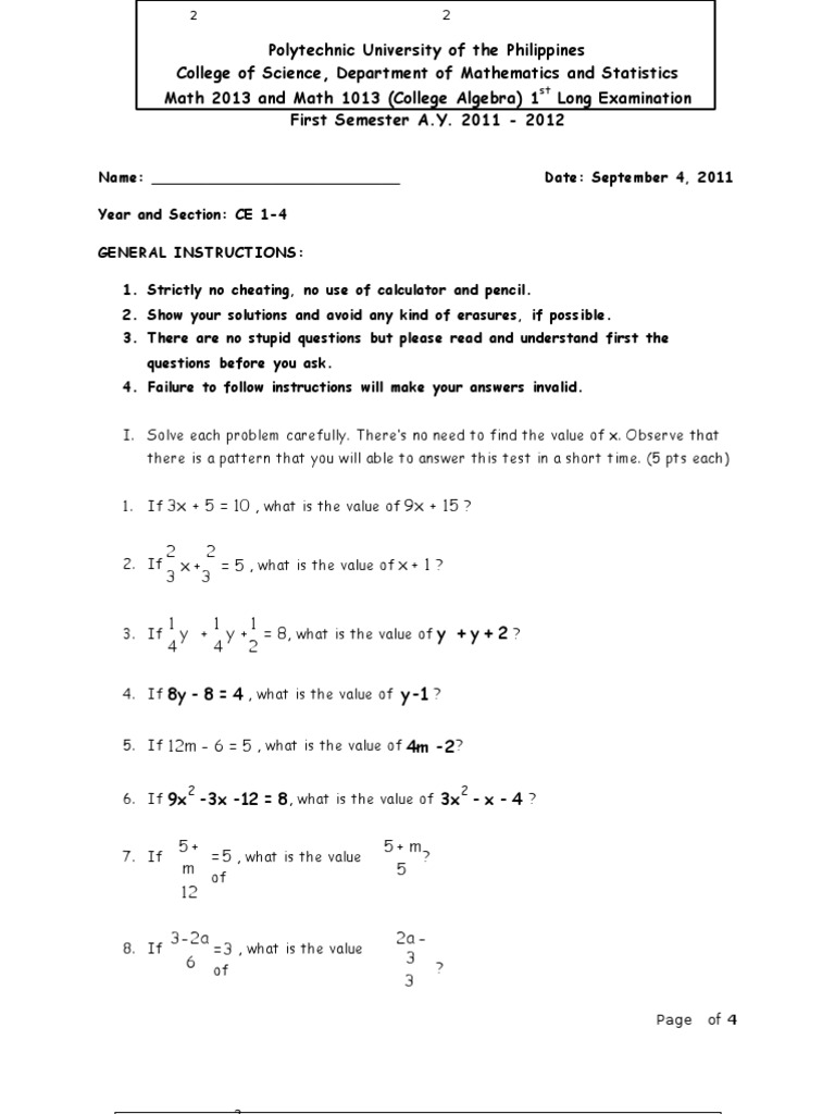 Algebra Part 2 | PDF