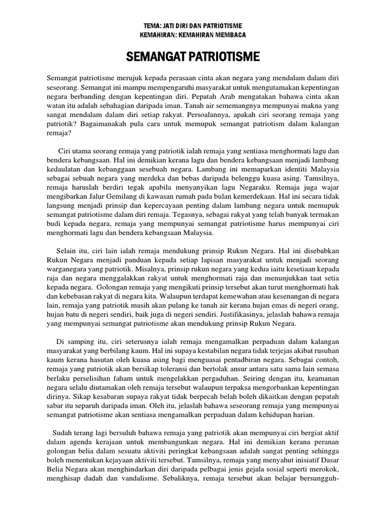 Petikan Semangat Patriotisme | PDF