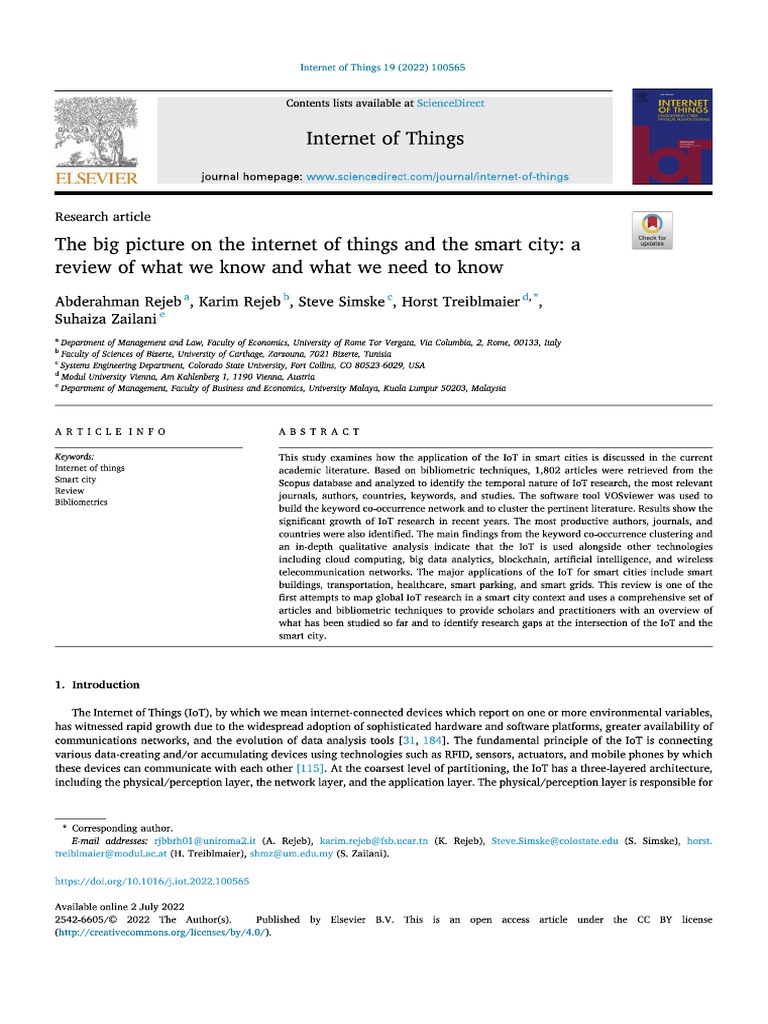 IOT in Smart Cities | PDF