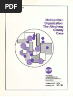 Advisory Commission on Intergovernmental Relations, Metropolitan Organization- The Allegheny County Case (1992)