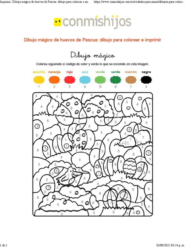 Imprimir Dibujo Mágico de Huevos de Pascua Dibujo para Colorear e Imprimir  | PDF, image size:768x1024